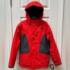 The North Face Boys' Red and Gray 2in1 Ski Jacket Hyvent Outer Layer Waterproof
